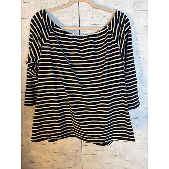 Soft Surroundings womens long sleeve Tshirt striped built-in bra 42DD whimsigoth - Picture 1 of 11